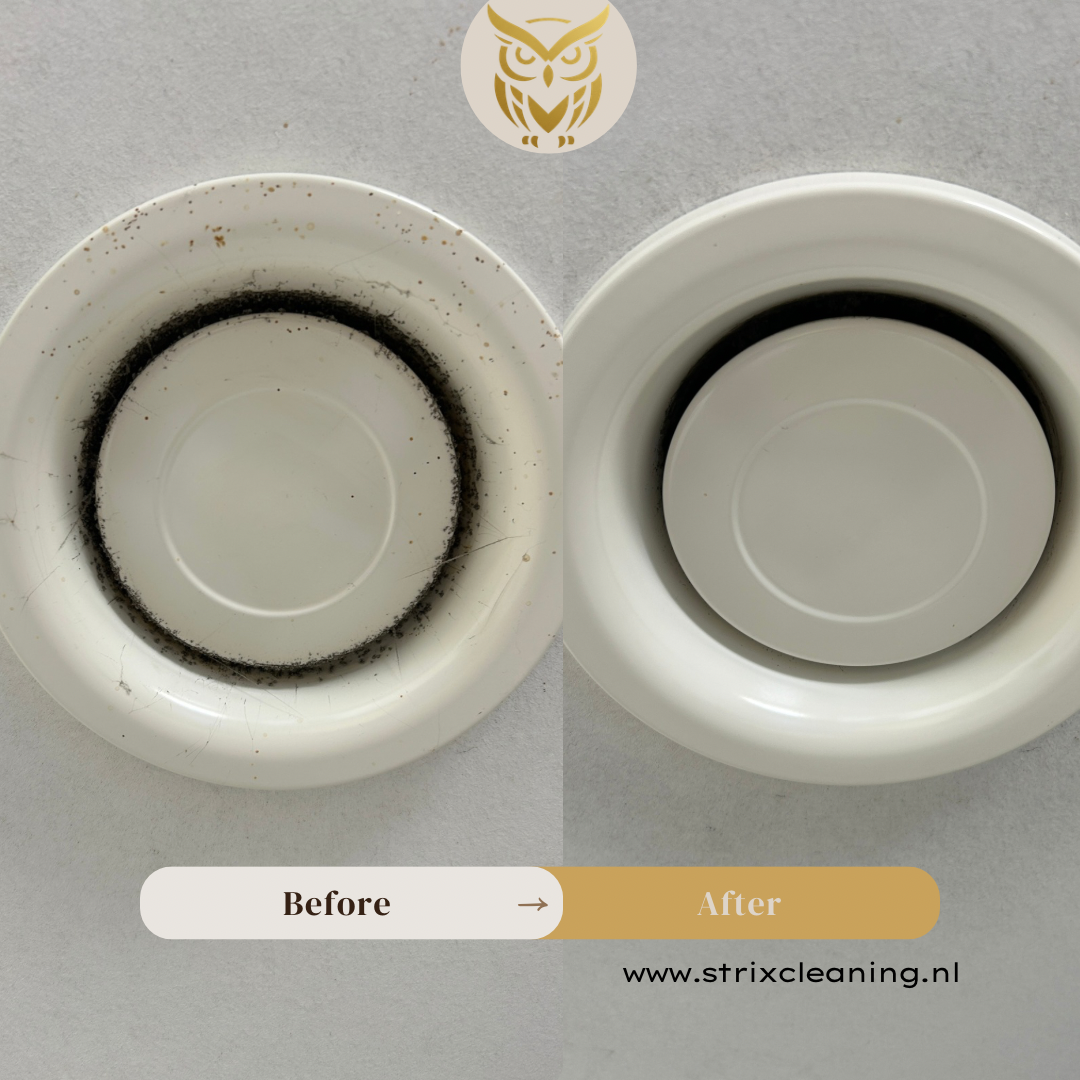 Ventilatierooster schoonmaken Leeuwarden Voor en na resultaat StrixCleaning